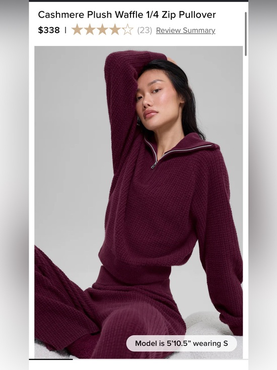 ALO Yoga Sweaters - ALO Yoga Cashmere Plush Waffle 1/4 Zip Pullover | Size Small
